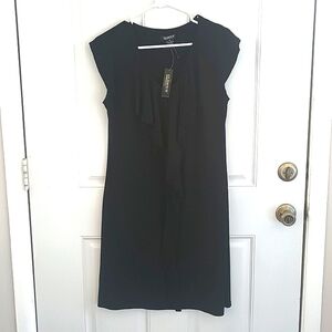 NWT Glamour ruffled black midi dress size 10
